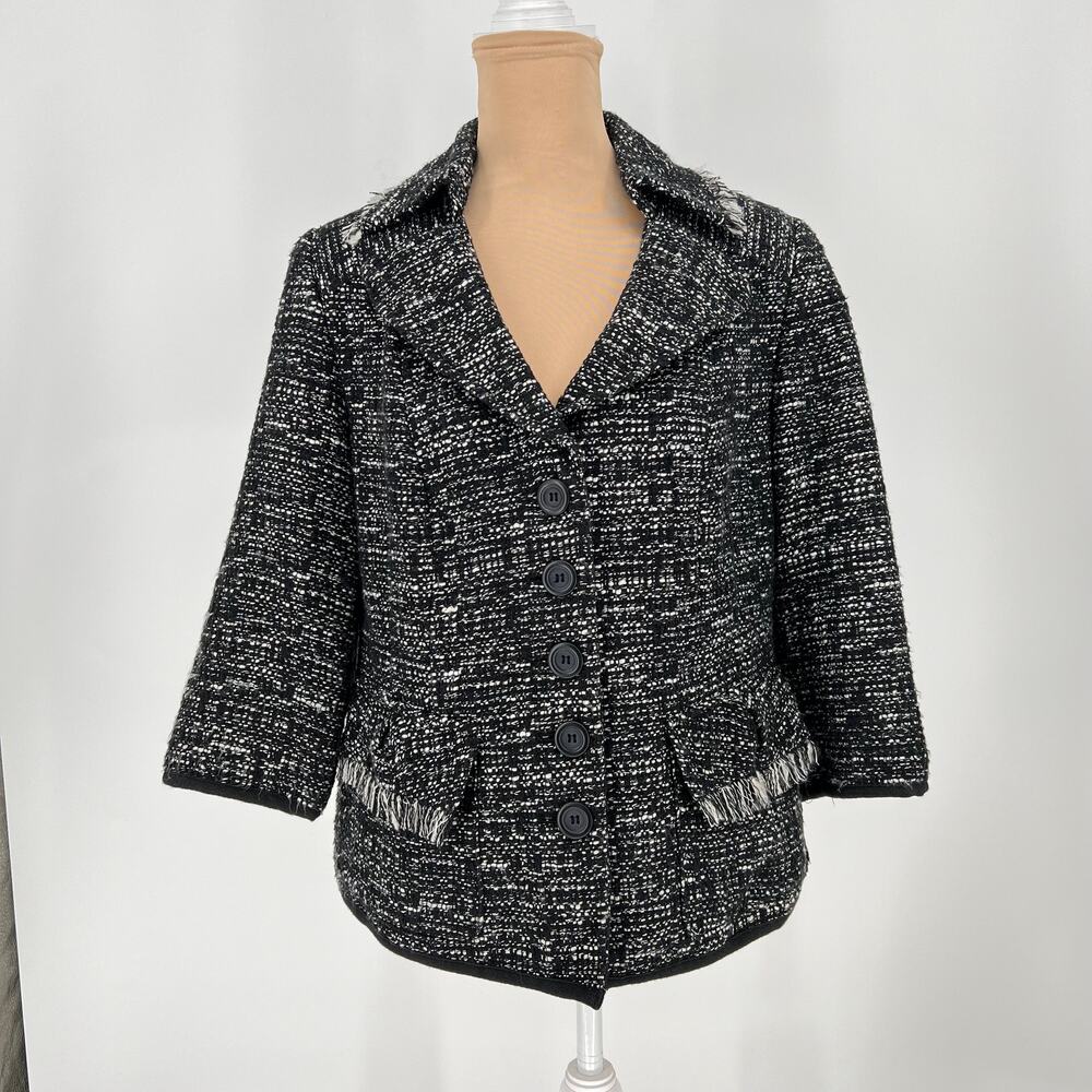 LANE BRYANT Women’s Chunky Wool Blend Tweed Blazer 14   Office Equestrian Preppy